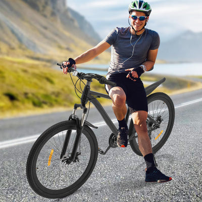 panfudongk 26 Zoll Mountainbike Fahrräder 21 Gang Carbonstahl Fahrrad mit Scheibenbremsen und Gabelaufhängung für Erwachsene geeignet 160-180 cm Fahrrad für Bergstraßen (Schwarz)