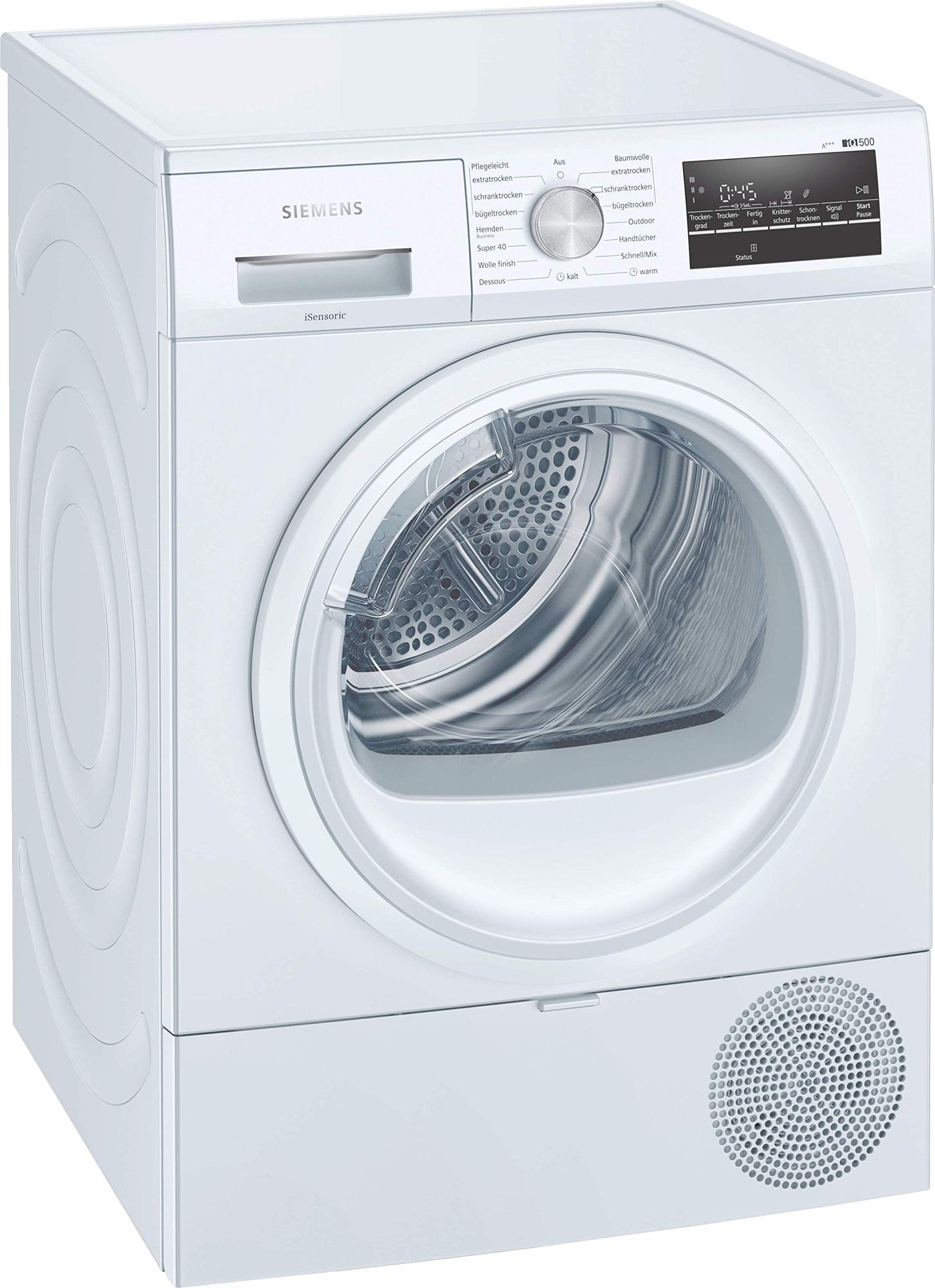 Siemens WT47R440 Wärmepumpentrockner für 8 kg Wäsche, iQ500, 176 kWh pro Jahr, speedPack, autoDry, Outdoor-Programm, Weiß