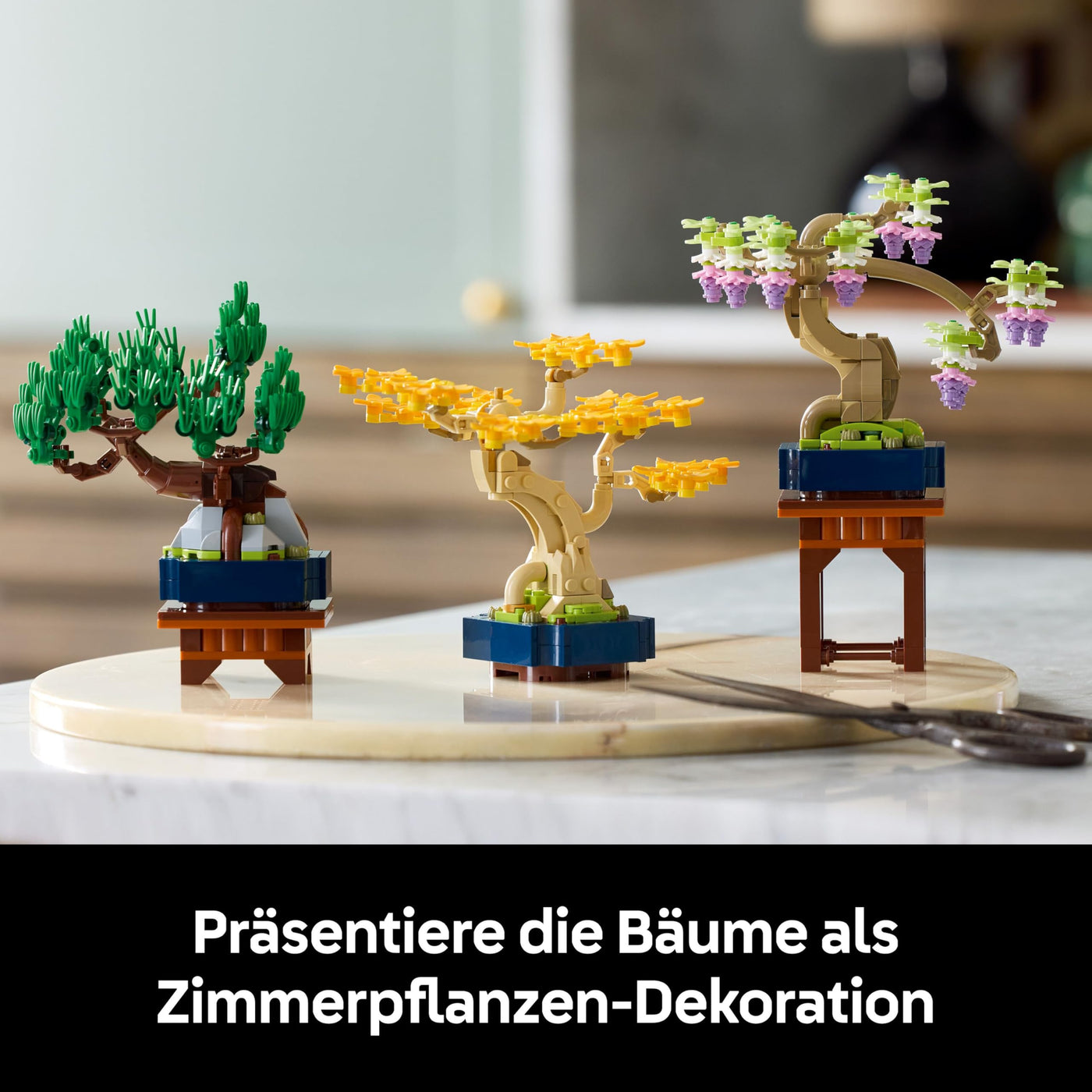 LEGO Botanicals Mini-Bonsais - Bonsai zum Bauen & Ausstellen - Kreative Deko Blumen - Ginkgo, Schwarzkiefer & Wisteria Kunstpflanzen - DIY Deko für Zuhause - Geschenk für Frauen & Männer - 10373