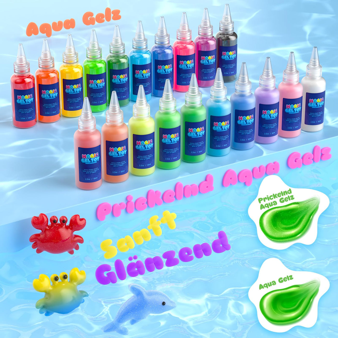 Hot Bee Aqua Gelz Set, DIY Kreatives Spielzeug Ab 4 5 6 7 Jahre Mädchen, 3D Aqua Fairy Creature Kinder Magic Water Elf Toy Kit, Squishy Selber Machen Set, Magisches Wassergel Geschenk Für Mädchen 4+