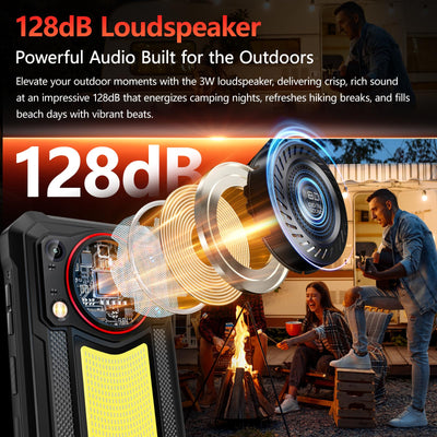 OUKITEL WP53 PRO Outdoor Smartphone Android 15, 24GB(8+16)+ 256GB/1TB Outdoor Handy Ohne Vertrag, 11000mAh Baustellenhandy, 126dB Lautsprecher, 6.52"HD, 50MP, 900lm Camping Licht, 4G Dual SIM/IP68/NFC