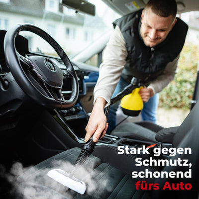 Neighbour's Friend® Dampfreiniger Handgerät mit vielen Aufsätzen 350ml Tank I Leistungsstarker Handdampfreiniger 3,5 Bar I Dampf Gerät Fenster mit Dampfregulierung