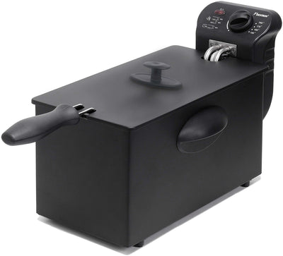 Bestron Öl-Fritteuse mit Kaltzonentechnologie, Fritteuse mit 3.5 Liter Volumen, stufenloser Temperaturregler bis 190°C, teilweise spülmaschinengeeignet, 2000 Watt, Farbe: Schwarz