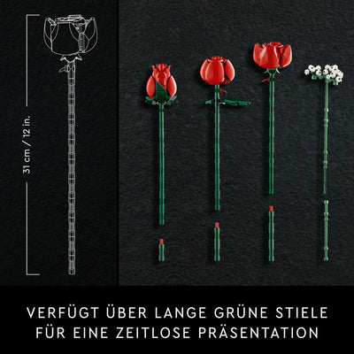 LEGO Botanicals Rosenstrauß - Blumen zum Bauen und Ausstellen - DIY Deko mit Pflanzen - Modellbau mit Kunstblumen - Bauset für Erwachsene - Geschenk zu Weihnachten für Frauen & Männer - 10328
