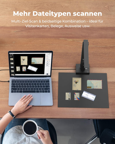 CZUR 8MP USB-Dokumentenkamera und Visualizer, A4 Dokumentenscanner tragbarer Scanner, für Lehr- und Klassenzimmer, Home-Office, kompatibel mit Windows, macOS (Lens800)