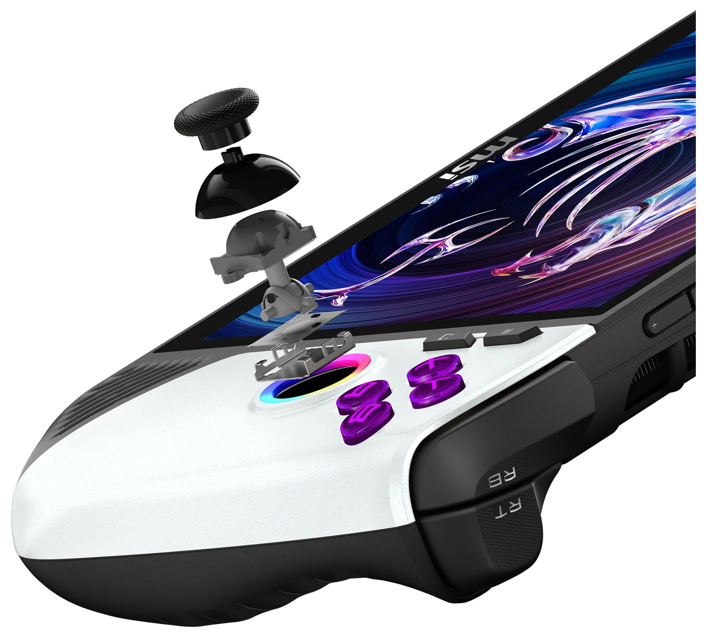 MSI Claw 8 AI+ Gaming Handheld, Polar Tempest Edition, 8 Zoll FHD+ 120 Hz Display, Intel Core Ultra 7 Prozessor 258V, 32 GB RAM, 2 TB SSD, Intel Arc Grafik, Windows 11 Home, Schwarz/Weiß, A2VM-091