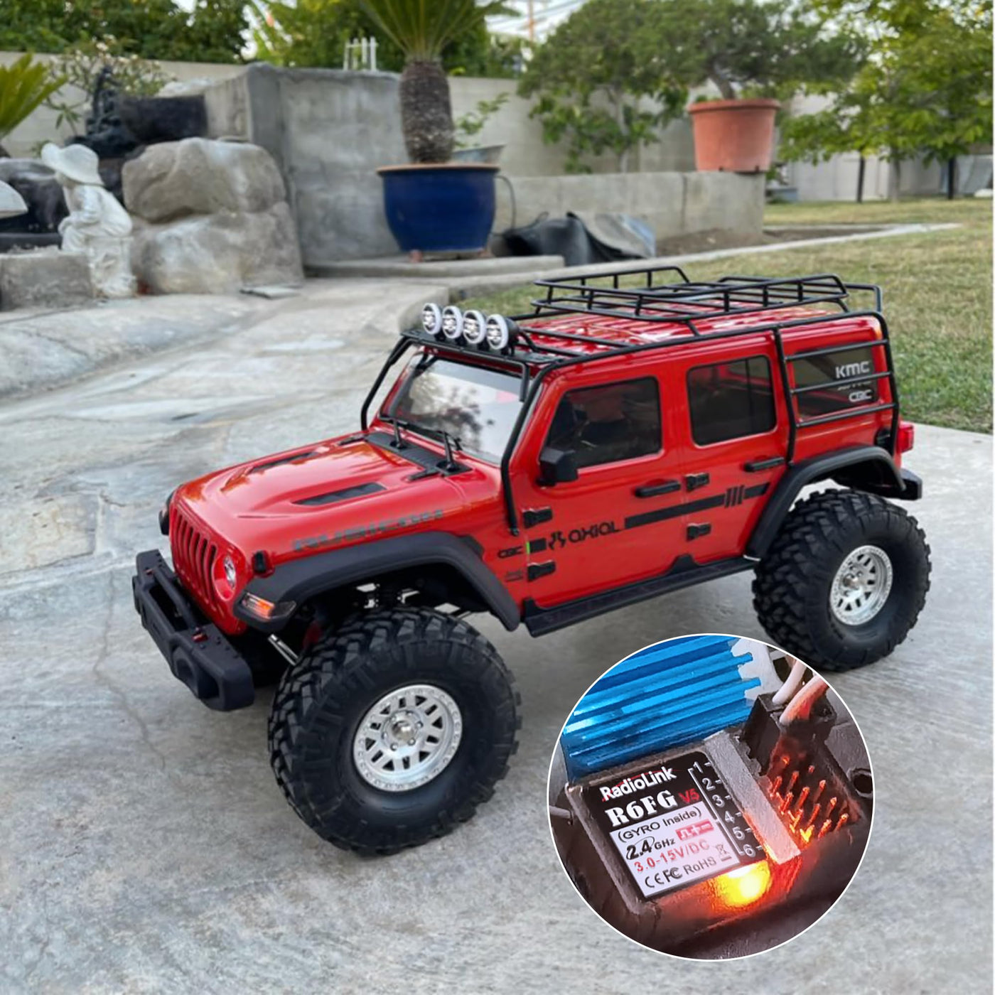 Radiolink R6FG RC Empfänger 2.4 Ghz Gyro-integriert 6 Kanäle große Reichweite bis zu 400m für Autos Boote kompatibel mit RC8X/RC6GS V3/RC4GS V3/T8FB/T8S/T16D/T12D