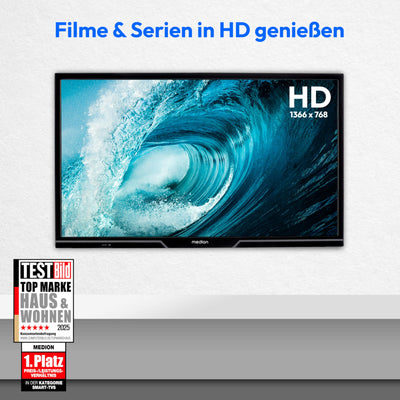 MEDION 59,8 cm (24 Zoll) HD Fernseher (Android TV, Smart TV, HDR, Netflix, Prime Video, PVR, Bluetooth, MD 824100)