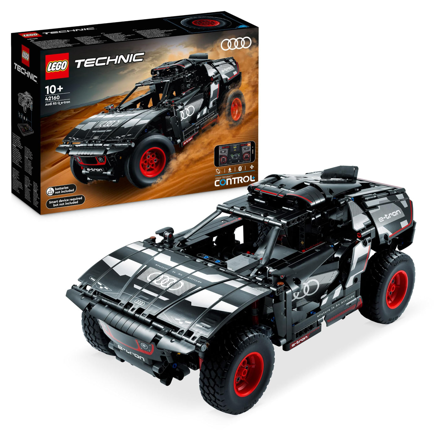LEGO 42160 Technic Audi RS Q e-tron, ferngesteuertes Rallye-Auto-Spielzeug, Dakar-Rallye-Geländewagen, App-gesteuerter RC mit Control+, Geschenk für Jungen, Mädchen und Fans ab 10 Jahren zum Bauen