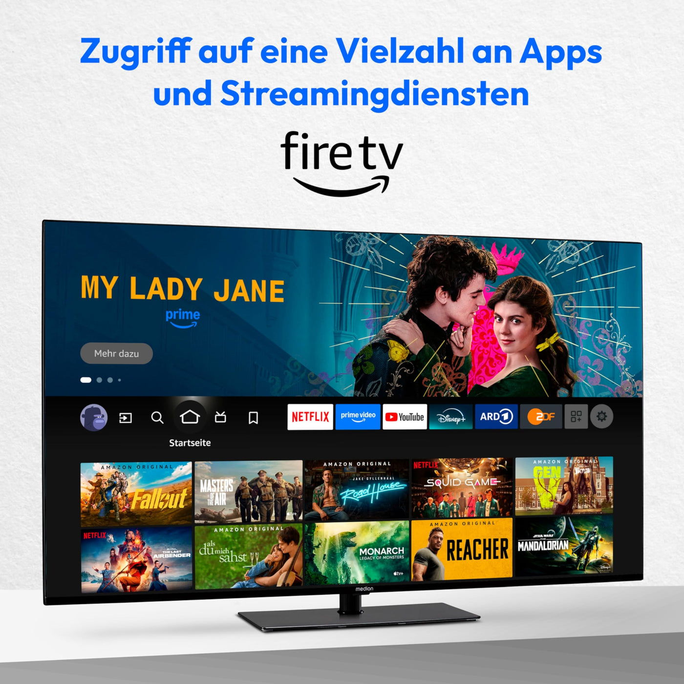 MEDION X15036 (MD 30251) 125,7 cm (50 Zoll) Fernseher (Fire TV, 4K Smart TV, Dolby Vision HDR, Dolby Atmos, Netflix, Prime Video)