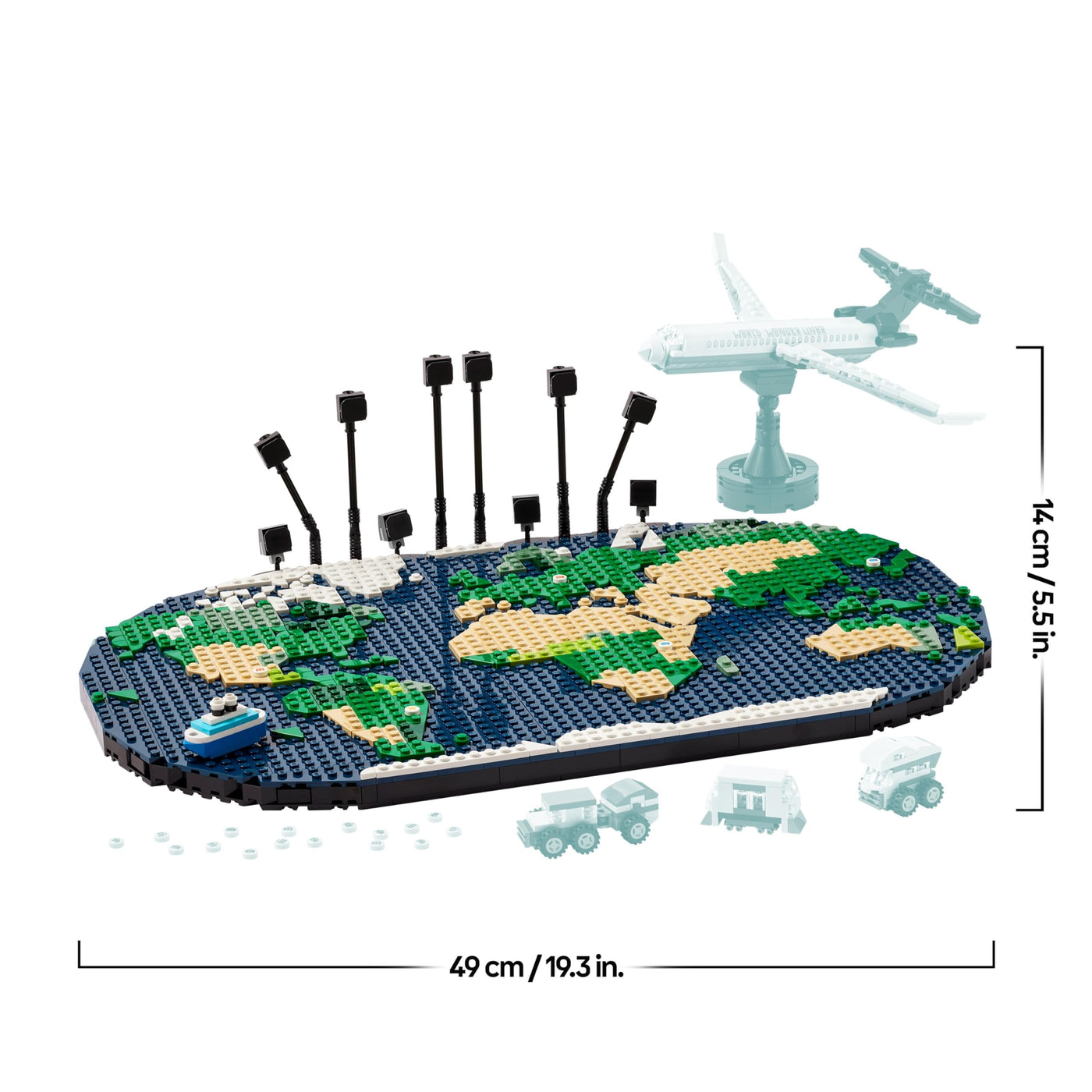 LEGO Reiseerinnerungen, Spielzeugweltkarte, BAU- und Spielset für Mädchen und Jungen, Geschenk für Familien, die Abenteuer und Reisen lieben, kreative Aktivität, Sammlerstück 41838