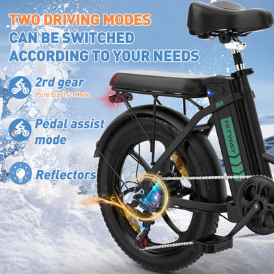 HITWAY E Bike Elektrofahrrad E-Fahrrad 20 Zoll Fat Tire faltbares Elektrofahrrad, 250W/36V/12 Ah Akku, Maximale Laufleistung 35–90 km
