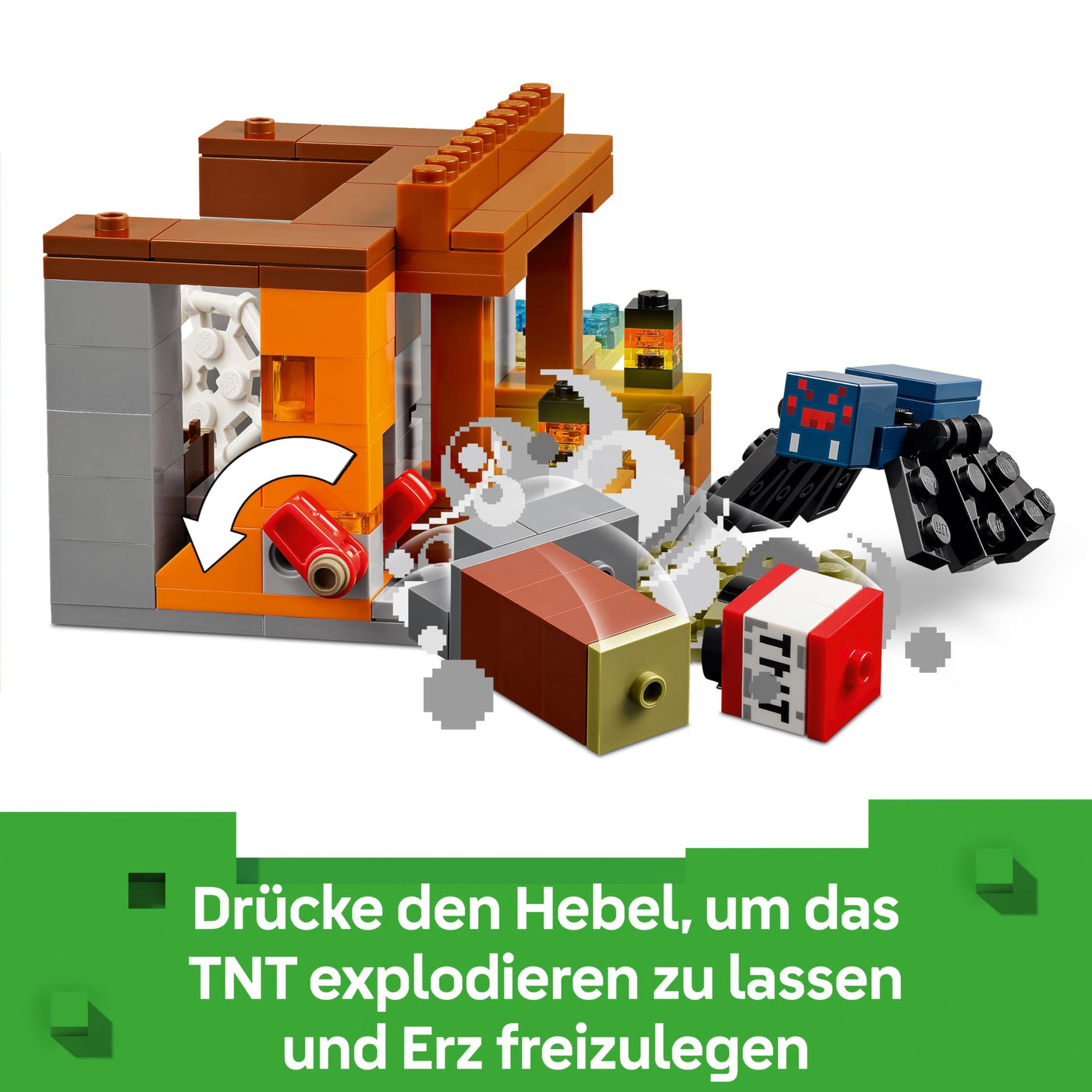 LEGO Minecraft Die Expedition zur Gürteltiermine - Interaktives Gamer Spielzeug mit Höhlenspinne- und Wolfsfiguren - TNT-Funktion - Gaming Geschenk für Jungen und Mädchen ab 8 Jahren - 21269