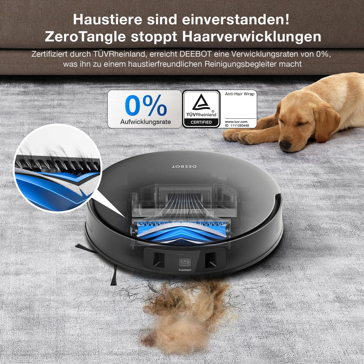 ECOVACS DEEBOT T30 Omni Saugroboter mit Wischfunktion, Mini Station Staubsauger Roboter, 11.000 PA Saugkraft, Adaptive Kantenreinigung mit TruEdge™ Mopping Technolgie, ZeroTangle™ Design