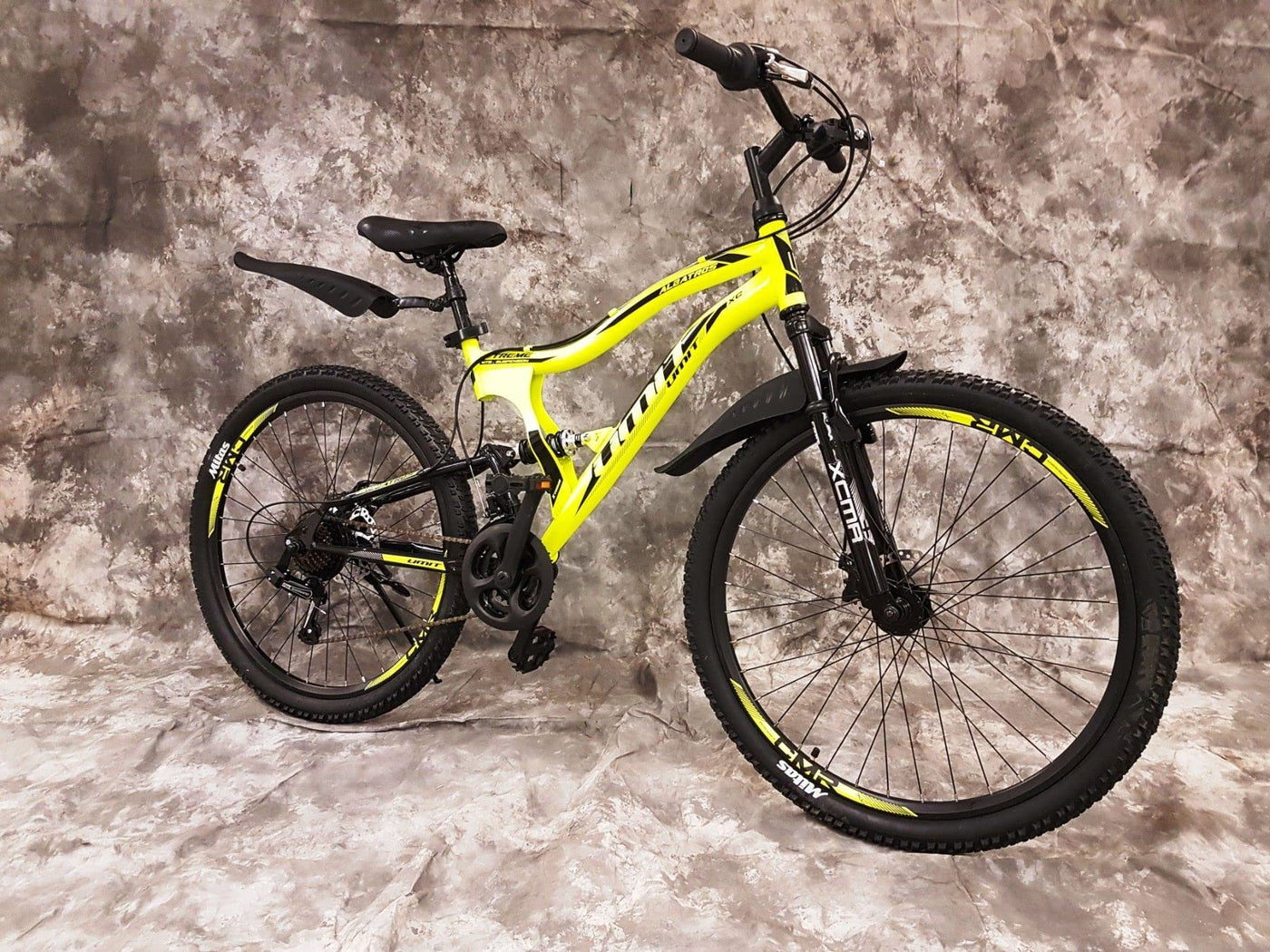Generisch 24 Zoll MTB Albatros Vollgefedert, 21-Gang Kettenschaltung, Scheibenbremsen NEU 2459-GELB-SCHWARZ Bitte BEACHTEN AB 138 cm KÖPERGRÖSSE GEEIGNET !!!!!!!