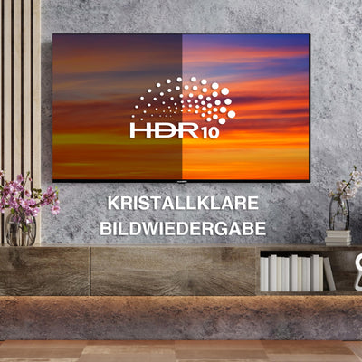Telefunken Fernseher 24 Zoll Smart TV VIDAA XH24VP550M HD Fernseher, HDR TV mit integriertem Triple-Tuner, LED TV schwarz