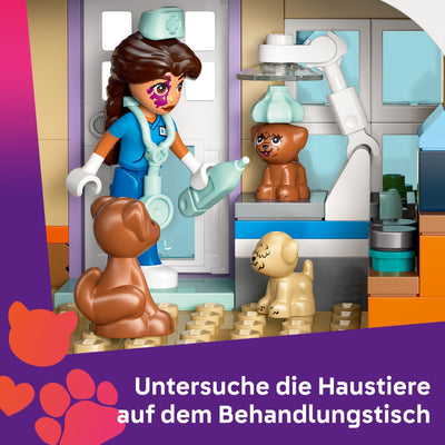 LEGO Friends Tierarztpraxis für Pferde und Haustiere - Pferdespielzeug für Mädchen und Jungen mit 3 Figuren und 5 Tierfiguren - Kreatives Spielset - Geschenk für Kinder ab 7 Jahren 42651
