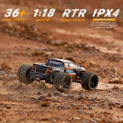 HAIBOXING Ferngesteuertes Auto 4WD RC Auto 36 km/h Hochgeschwindigkeits 1/18 Monstertruck 2.4GHz All Terrain Wasserdicht Rennauto Geländewagen, Crawler Spielzeug Geschenk für Kinder Erwachsene