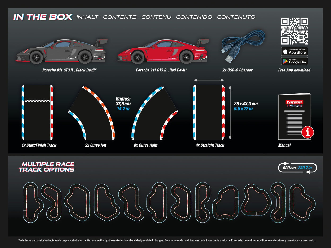 Carrera HYBRID Devil Drivers, Rennspaß der neuen Generation, Legendäre Rennboliden Porsche 911 GT3 R im Maßstab 1:50, Hybrid Technologie mit KIIUnterstützung, Steuerung per SmartphoneIApp