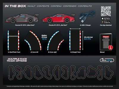 Carrera HYBRID Devil Drivers, Rennspaß der neuen Generation, Legendäre Rennboliden Porsche 911 GT3 R im Maßstab 1:50, Hybrid Technologie mit KIIUnterstützung, Steuerung per SmartphoneIApp