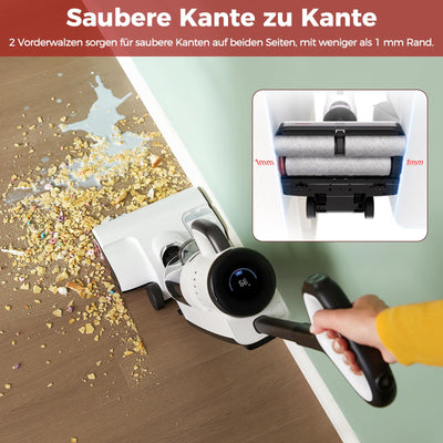 roborock Dyad Pro Combo 5-in-1 Nass Trockensauger Kabelloser 17000Pa Wischsauger mit Akku Staubsauger für Teppichreinigung, elektrische Minibürste und 2 Reinigungsköpfe, APP, Sprachsteuerung