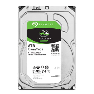 Seagate Barracuda 8TB interne Festplatte HDD, 3.5 Zoll, 5400 U/Min, 256 MB Cache, SATA 6GB/s, silber, FFP, Modellnr.: ST8000DMZ04