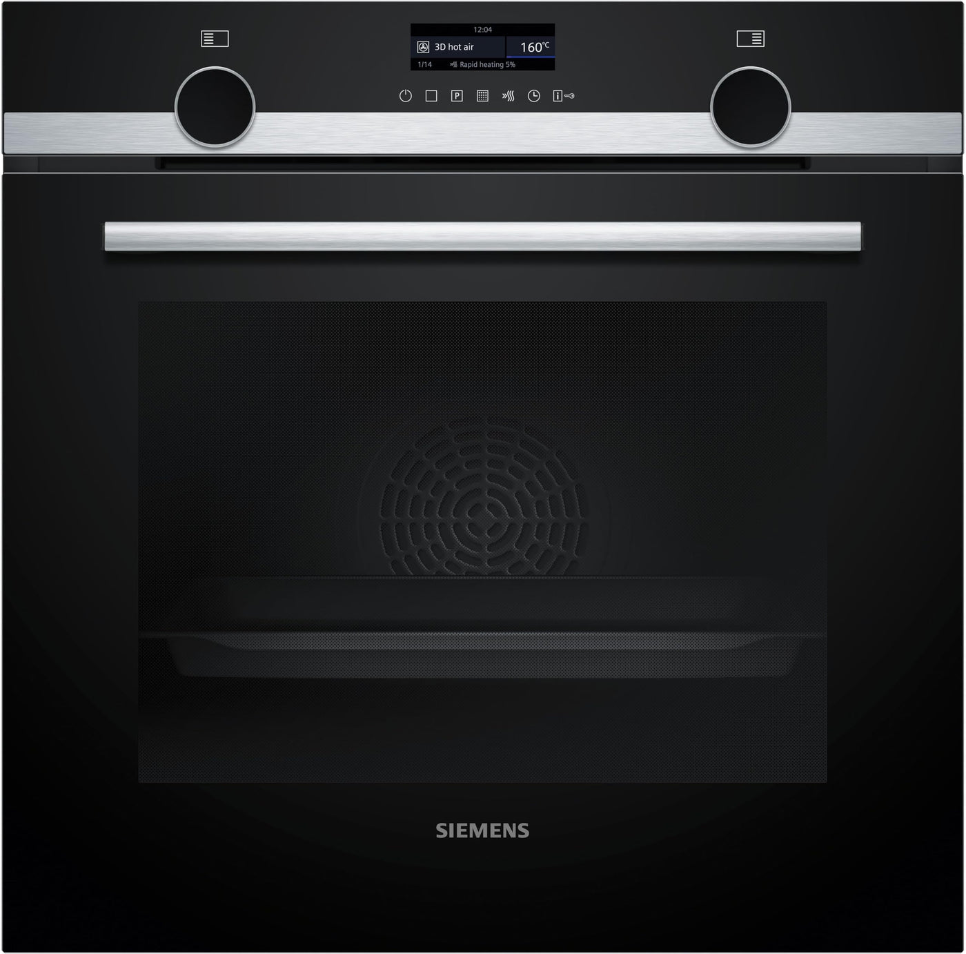 Siemens HB579GBR3, iQ500, Einbau-Backofen 60 x 60 cm, Air Fry, activeClean Pyrolyse Selbstreinung, TFT-Display, 3D Heißluft, Schnellaufheizung, cookControl40 Automatikprogramme, softMove, Edelstahl