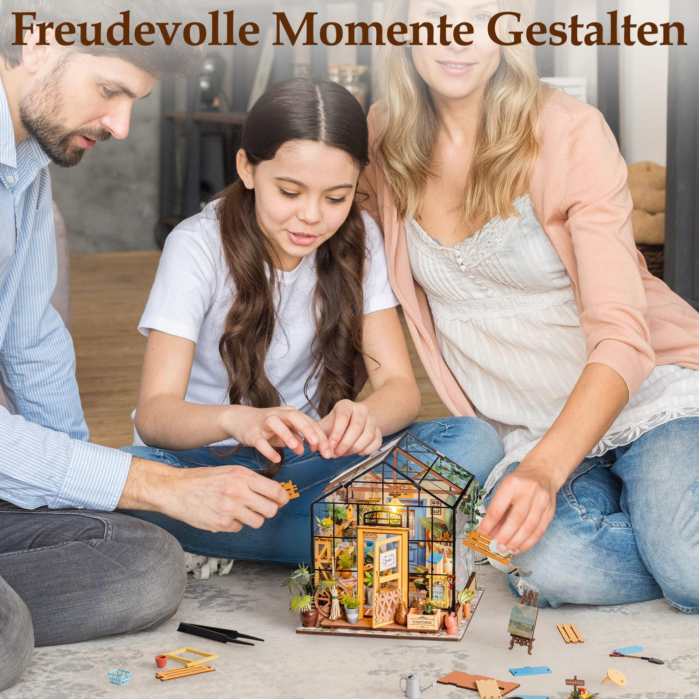 Rolife DIY Miniature House Miniatur Haus Bausatz Selber Bauen mit LED Licht Deko 3D Holzpuzzle Modellbausatz Diorama Modellbau Bastelset für Erwachsene Frauen Kinder