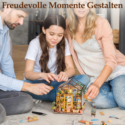 Rolife DIY Miniature House Miniatur Haus Bausatz Selber Bauen mit LED Licht Deko 3D Holzpuzzle Modellbausatz Diorama Modellbau Bastelset für Erwachsene Frauen Kinder