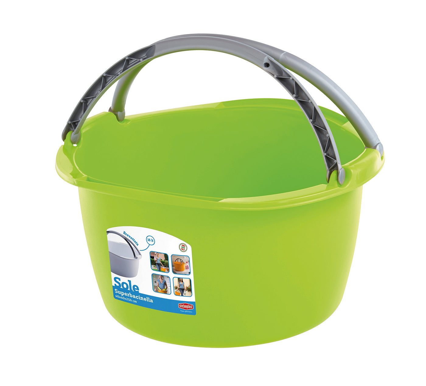 Stefanplast 6300122 Spülschüssel, rund, Unisex, Erwachsene, Mehrfarbig, 16 l