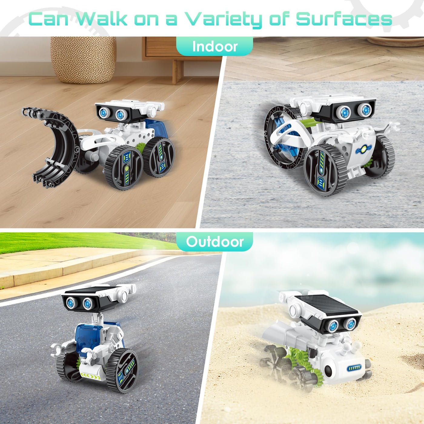 Solar Roboter Spielzeug für Kinder, 12-in-1 Solar Robot Kit Solar oder Wiederaufladbar Batterie Betrieben DIY STEM Bauspielzeug Experimente Spielzeug BausatzJunge ab 8 9 10 11 12 13 Jahren