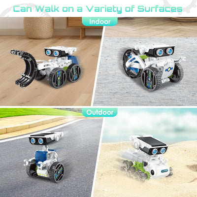 Solar Roboter Spielzeug für Kinder, 12-in-1 Solar Robot Kit Solar oder Wiederaufladbar Batterie Betrieben DIY STEM Bauspielzeug Experimente Spielzeug BausatzJunge ab 8 9 10 11 12 13 Jahren