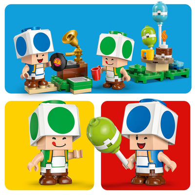 LEGO Super Mario Party bei Toads Haus - Interaktives Set mit 2 Figuren, Küche, Schlafzimmer & Picknicktisch - Kinder Spielset zum Bauen - Gamer Geschenk für Jungen & Mädchen ab 7 Jahren - 72041