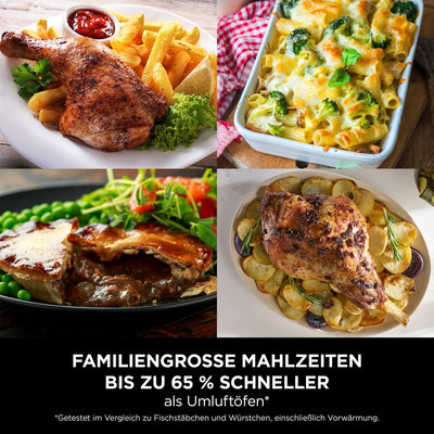 Ninja Foodi FlexDrawer Dual Zone Heißluftfritteuse, Digitale Air fryer mit 10,4-Fach und herausnehmbarem Trenner, Antihaftbeschichtung, spülmaschinenfester Korb, 7-in-1, Schwarz & Kupfer, AF500EUCP