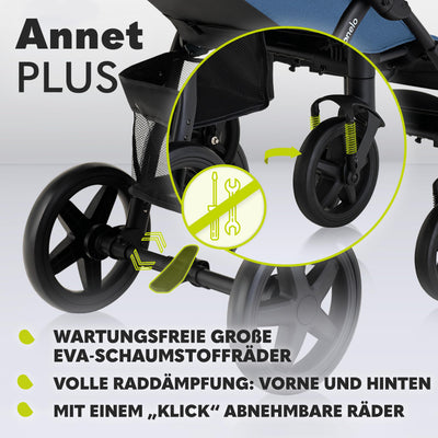 LIONELO Annet Plus Buggy bis 22 kg mit Liegefunktion, Kinderwagen klein zusammenklappbar mit Zubehör, Eva-Schaum-Räder, Moskitonetz, Fußdecke Getränkehalter, Korb