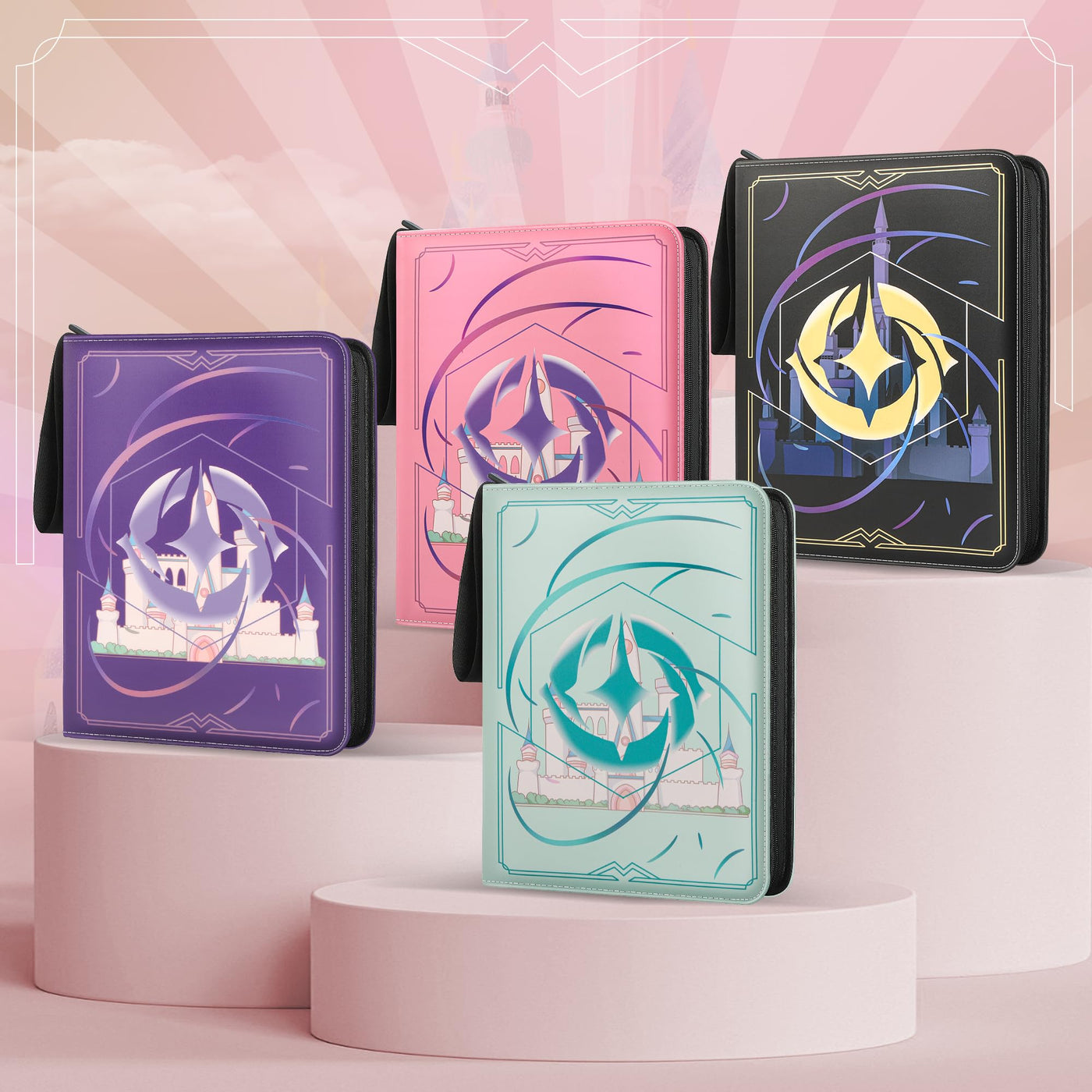 TCGUARD Sammelalbum für Lorcana-Karten, Premium Sammelkarten Album mit 900 Fächern, Kompatibel mit Lorcana Karten, Card Binder für TCG-Aufbewahrungs und Präsentationssammlung(Schwarz 9)