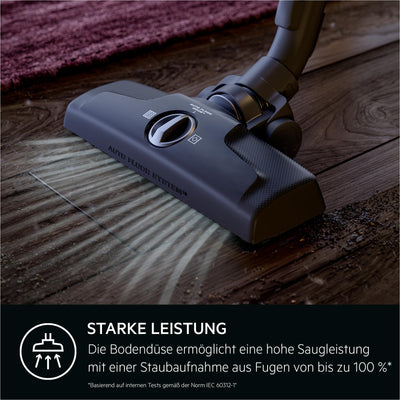 AEG CLEAN 6000 AB61C1OKO ÖKO Staubsauger / hohe Saugleistung / Zusatzdüsen / XL-Räder / Edelstahl-Teleskoprohr / 65% Recyclingmaterial / 12 m Kabel / 750 Watt / Zubehör / grau