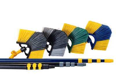 Neustanlo | Eckbesen mit Teleskopstiel | 400 cm | ausziehbar mit Stiel | farblich Sortiert | ideal für Fassadenreinigung