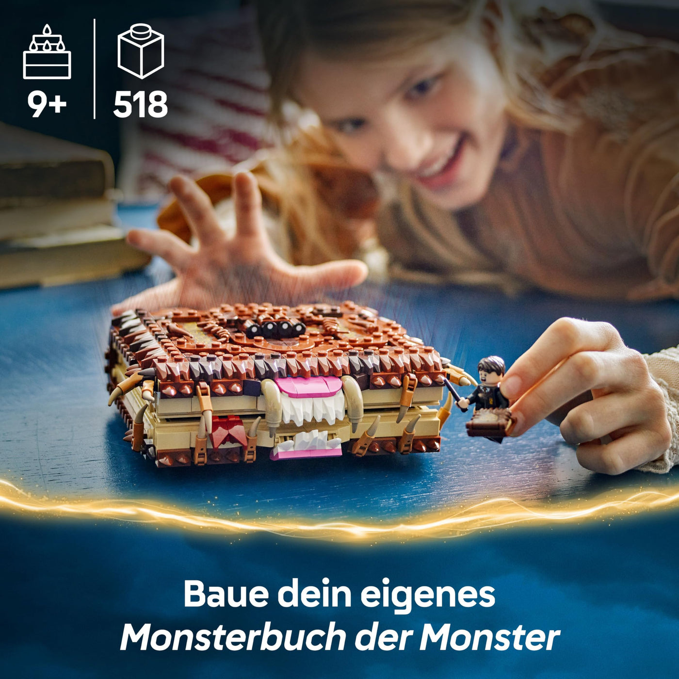 LEGO Harry Potter Beißendes Monsterbuch der Monster – Interaktives Spielzeug mit Rückziehmotor und beißendem Mund – mit Neville Longbottom Mini-Figur – Geschenk für Kinder, Harry Potter Fans – 76449