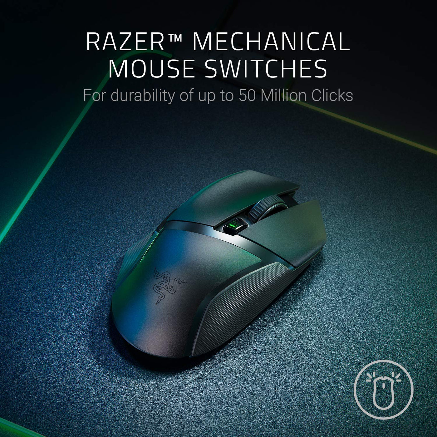Razer Basilisk X Hyperspeed - Kabellose Gaming-Maus (Hyperspeed-Technologie, Fortschrittlicher optischer 5G-Sensor und 6 Konfigurierbare Tasten, Ultralange Batterieleistung) Schwarz