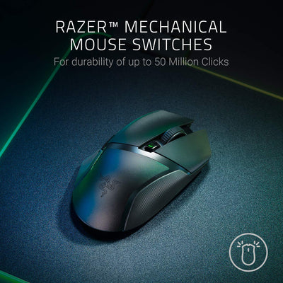 Razer Basilisk X Hyperspeed - Kabellose Gaming-Maus (Hyperspeed-Technologie, Fortschrittlicher optischer 5G-Sensor und 6 Konfigurierbare Tasten, Ultralange Batterieleistung) Schwarz