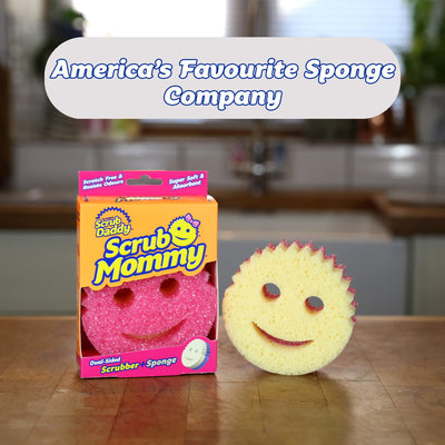 Scrub Daddy Scrub Mommy Putzschwamm, Topfreiniger Küchenschwämme, Putzmittel mit Texturveränderung, kratzfreier Spülschwamm, geruchsresistenter Smiley Schwamm, Geschirrschwamm - 2er-Pack Rosa