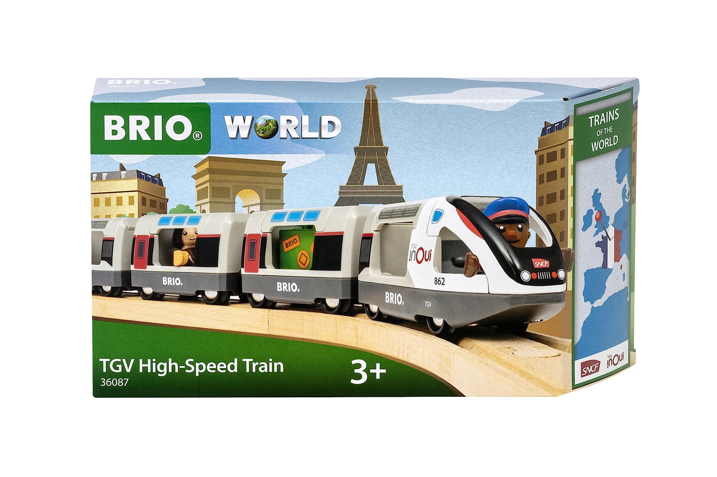BRIO World – 36087 Trains of The World TGV Hochgeschwindigkeitszug | Spielzeuglok für Kinder ab 3 Jahren