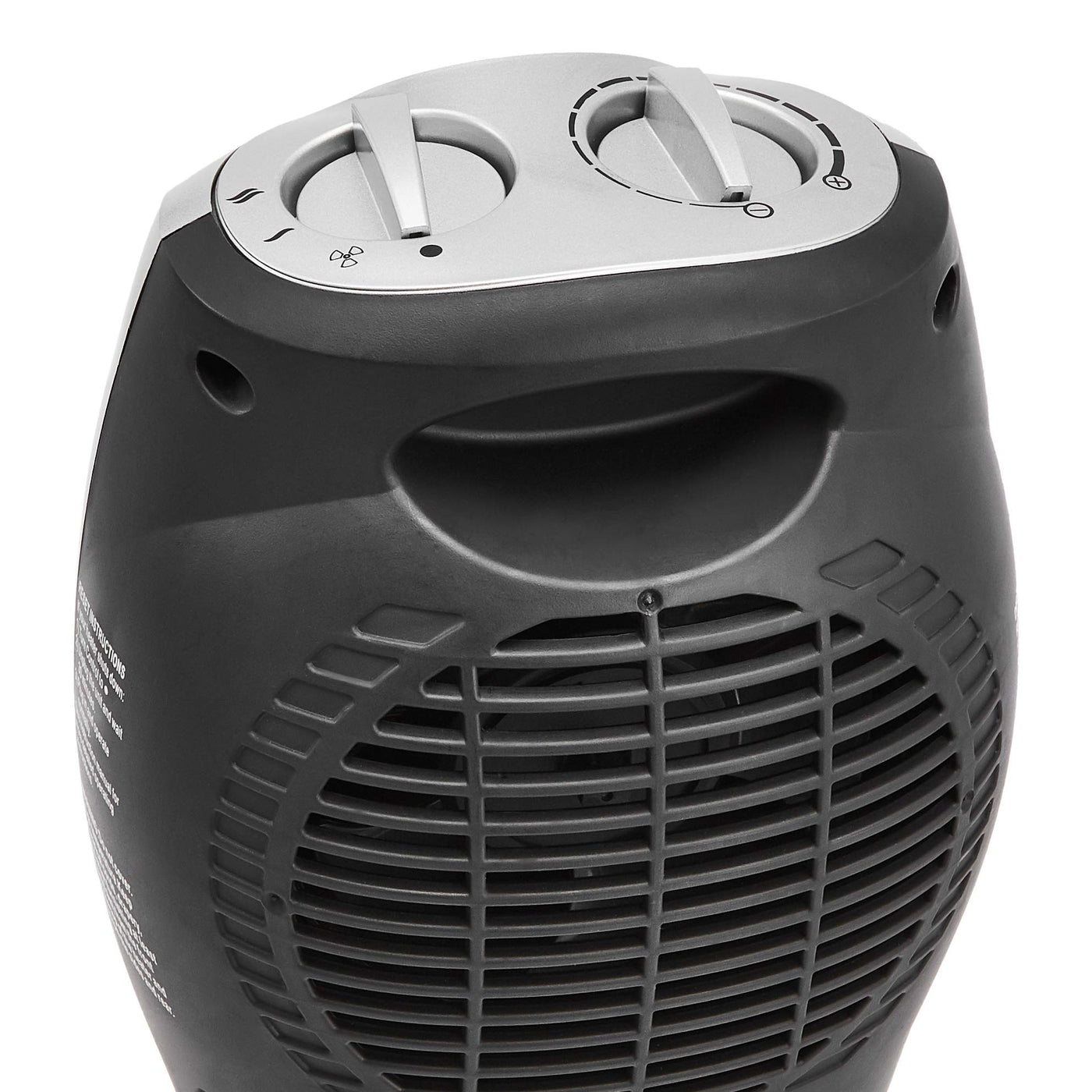 Amazon Basics - Keramik-Standheizung, 1500 W, mit verstellbarem Thermostat - Silberfarben