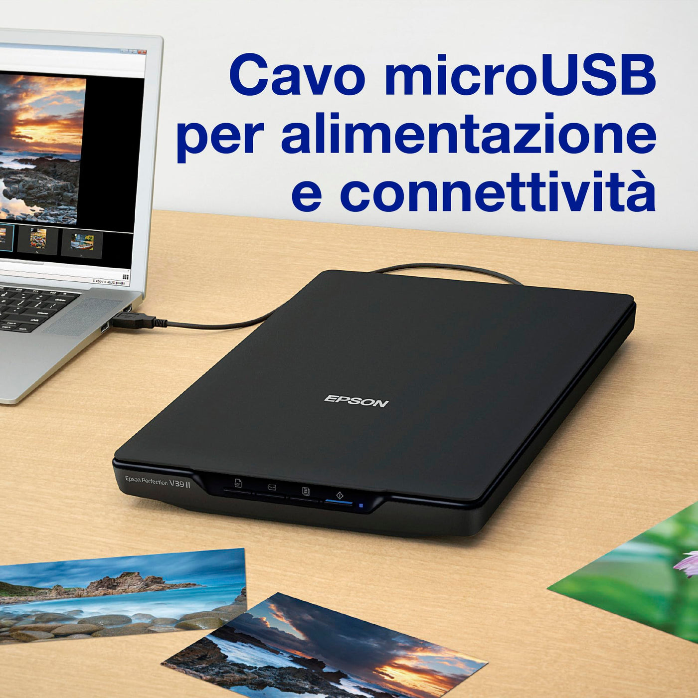 Epson Perfection V39II A4 Flachbett-Foto- und Dokumentenscanner mit Ständer