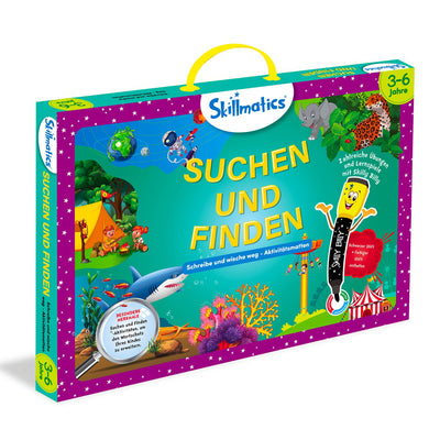 Skillmatics Lernspiel - Suchen und Finden, Geschenke und Vorschullernen für Kinder 3-6 Jahre, Wiederverwendbare Aktivitätsmatten mit 2 Stiften