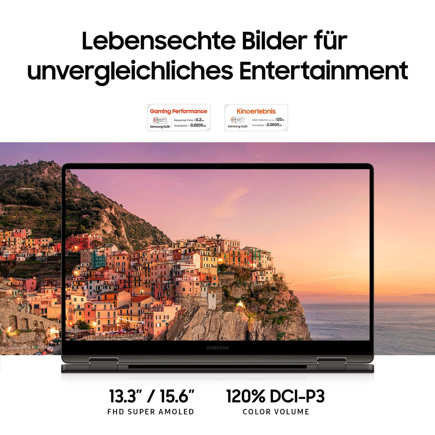 Samsung Galaxy Book3 360 Laptop, 13" Full HD 60Hz Display, TOUCHSCREEN, AMOLED, Intel Core i7-1360P, 16GB RAM, 512GB SSD, Windows 11, QWERTZ Tastatur, Graphite, Inklusive 36 Monate Herstellergarantie