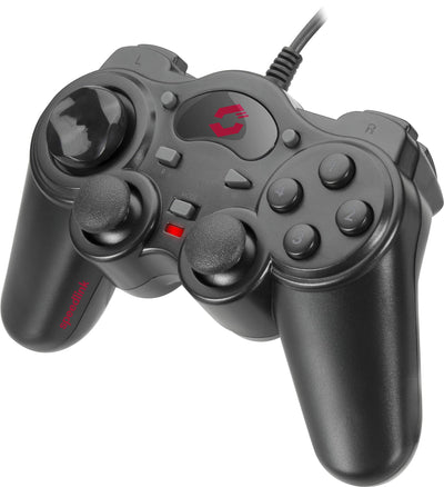 Speedlink THUNDERSTRIKE PC Gamepad - Gaming Controller PC mit USB Kabel, Schnell- und Auto-Feuer-Funktion, robuste Bauweise, DirectInput analog/digital, 1,7m Kabellänge, schwarz