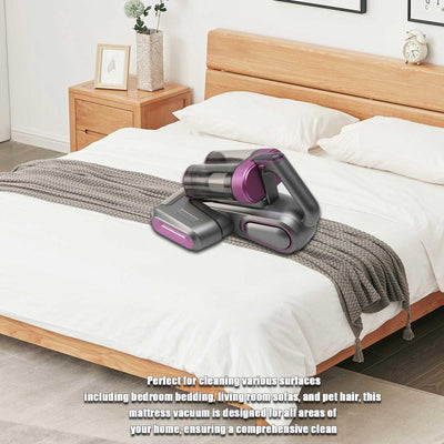 Matratzenstauatratzenstaubsauger Bettstaubsauger 13KPa Sauger Doppelsauger Handstaubsauger Anti- Allergen mit UV- C und Ultraschall für Tierhaare Bettlaken Sofa Kissen und mehr