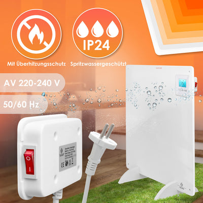 KESSER® Infrarotheizung mit Fernbedienung ✓ LCD-Display Digital ✓ Timer ✓ Wandheizung ✓ Infrarot ✓ Heizung ✓ Heizkörper | Heizpaneel | Inkl.Standfüßen NEU | 550 Watt